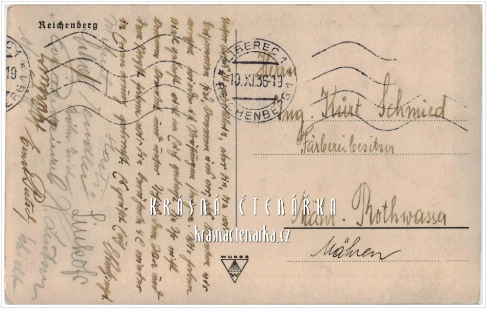 LIBEREC, Divadlo F. X. Šaldy a radnice (Nakladatelství Gottfried Wurbs)