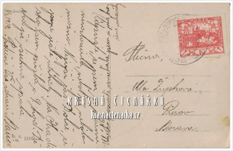 KROJE na pohlednicích, PRODANÁ NEVĚSTA (il. Karel Šimůnek)