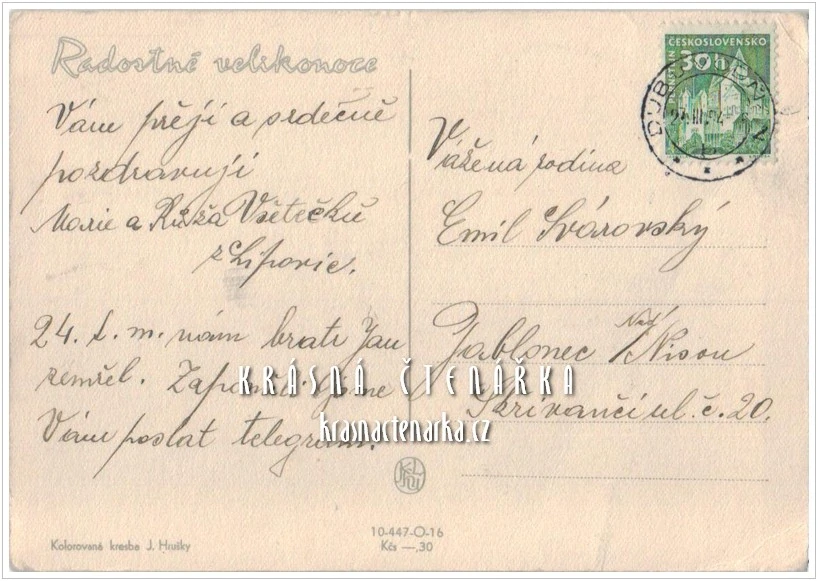 VELIKONOČNÍ pohlednice (il. Jiří hruška)