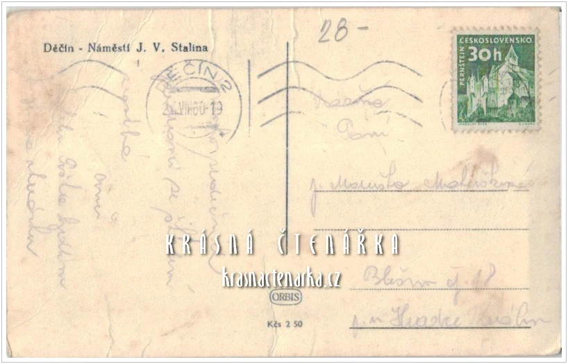 DĚČÍN, bývalé Stalinovo náměstí, nyní Masarykovo