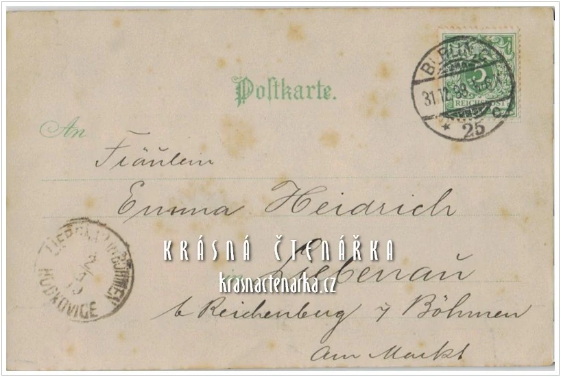 VÁNOČNÍ a NOVOROČNÍ pohlednice z roku 1898