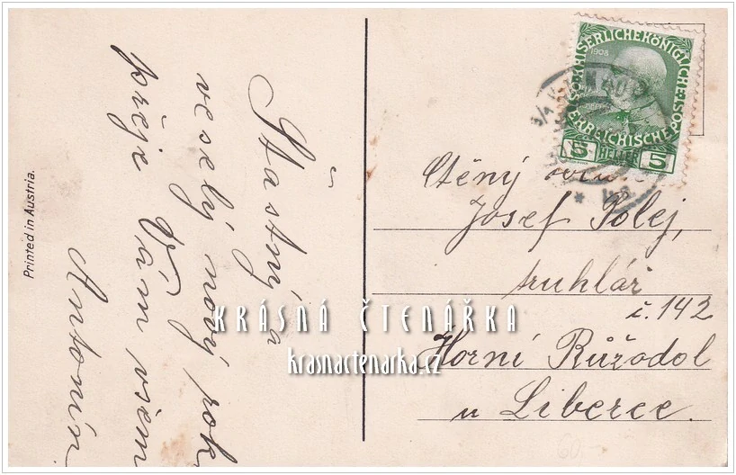 VÁNOČNÍ a NOVOROČNÍ pohlednice 1913