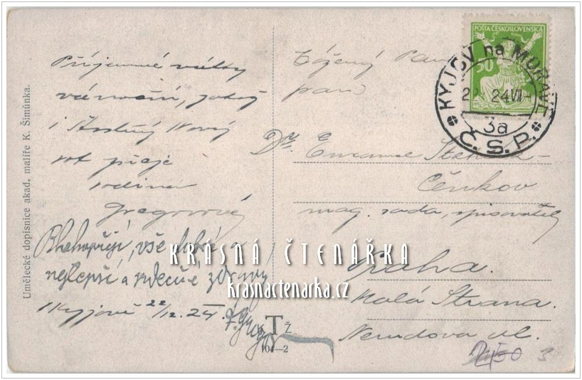 VÁNOČNÍ a NOVOROČNÍ pohlednice (il. Karel Šimůnek)