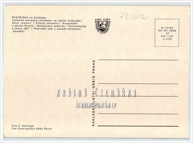 Vodní nádrž BYSTŘIČKA, Hotel Klenov