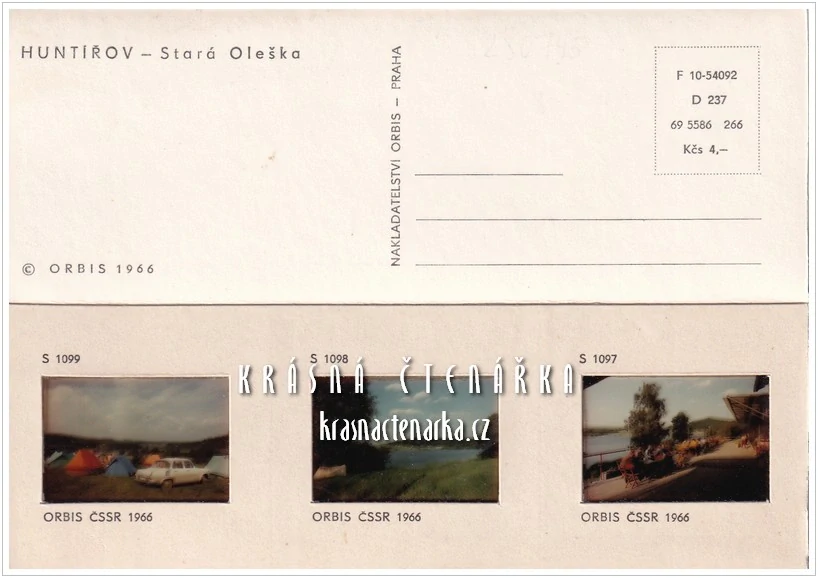 HUNTÍŘOV - STARÁ OLEŠKA, Pohlednice s diapozitivy