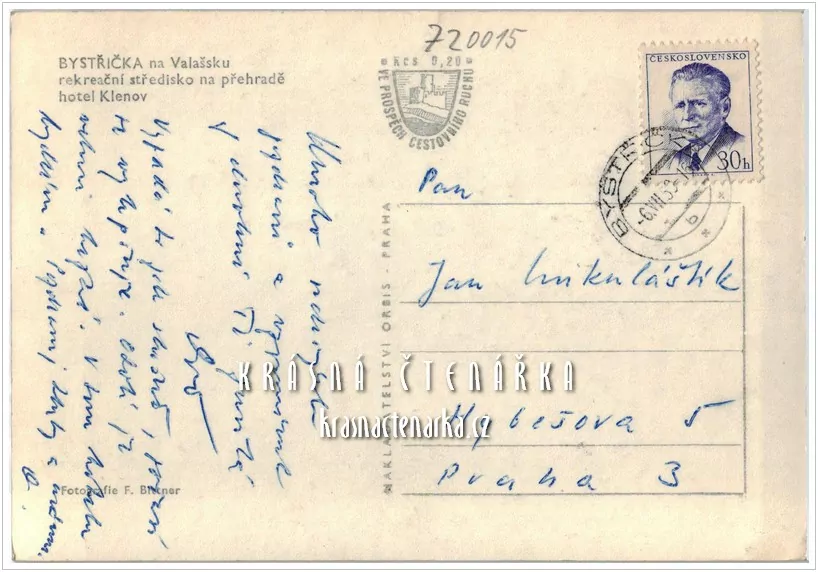 Vodní nádrž BYSTŘIČKA, Hotel Klenov