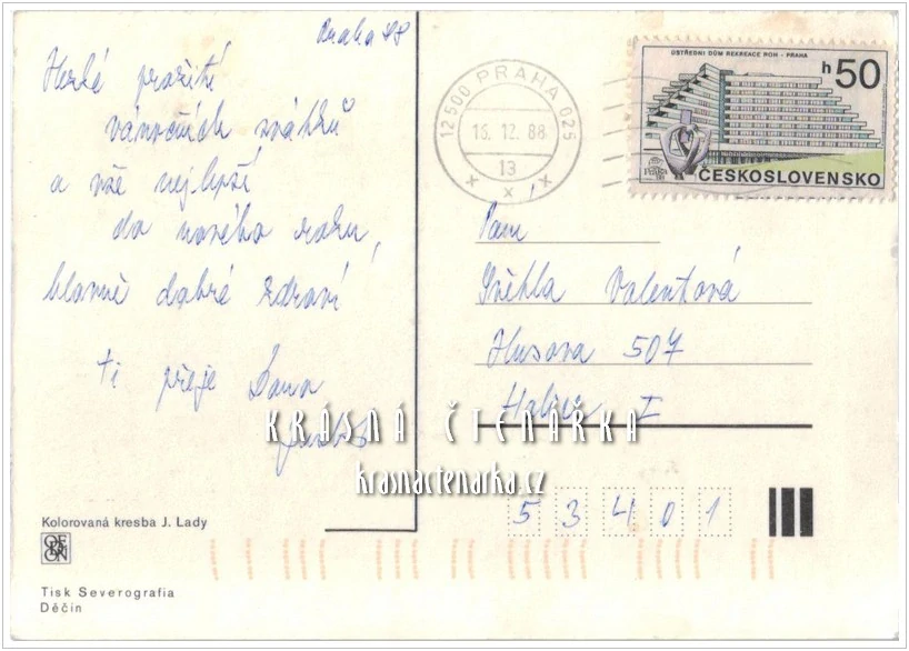 VÁNOČNÍ a NOVOROČNÍ pohlednice (il. Josef Lada)