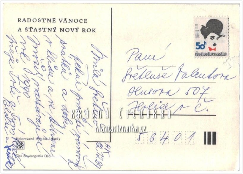 VÁNOČNÍ a NOVOROČNÍ pohlednice (il. Josef Lada)