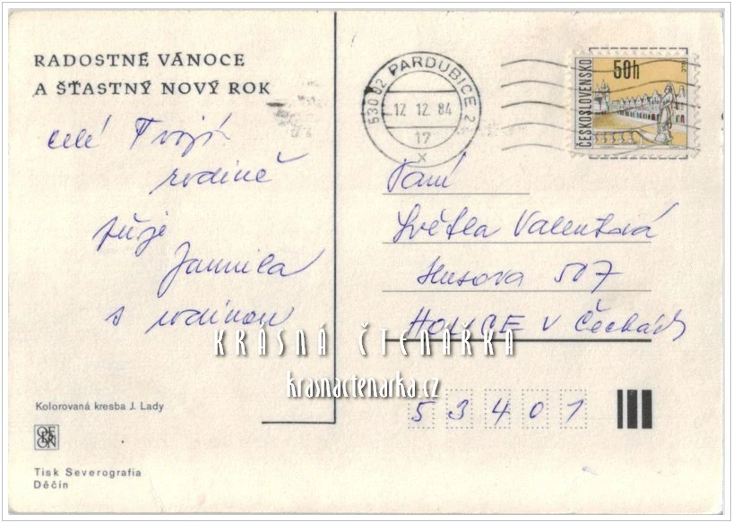 VÁNOČNÍ a NOVOROČNÍ pohlednice (il. Josef Lada)