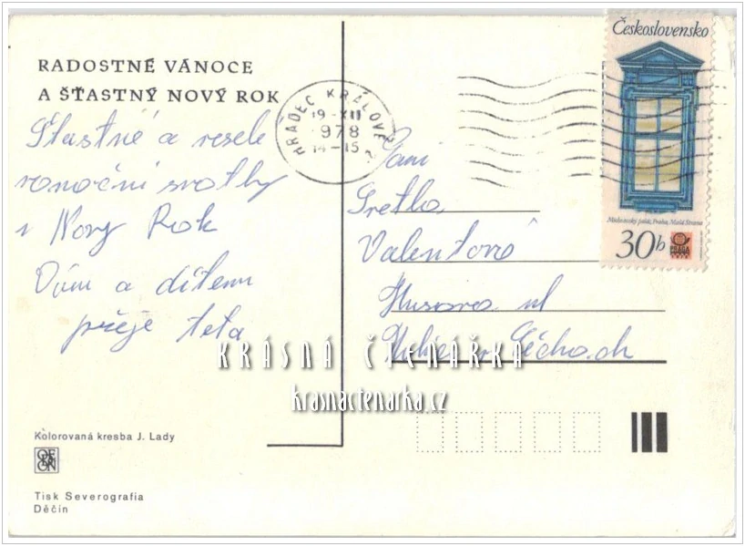 VÁNOČNÍ a NOVOROČNÍ pohlednice (il. Josef Lada)