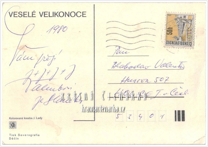 VELIKONOČNÍ pohlednice (il. Josef Lada)