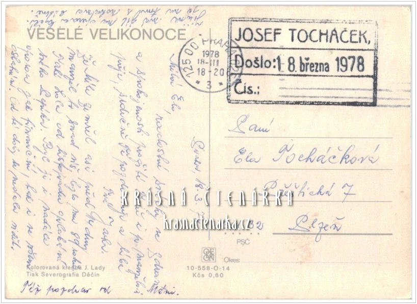 VELIKONOČNÍ pohlednice (il. Josef Lada)