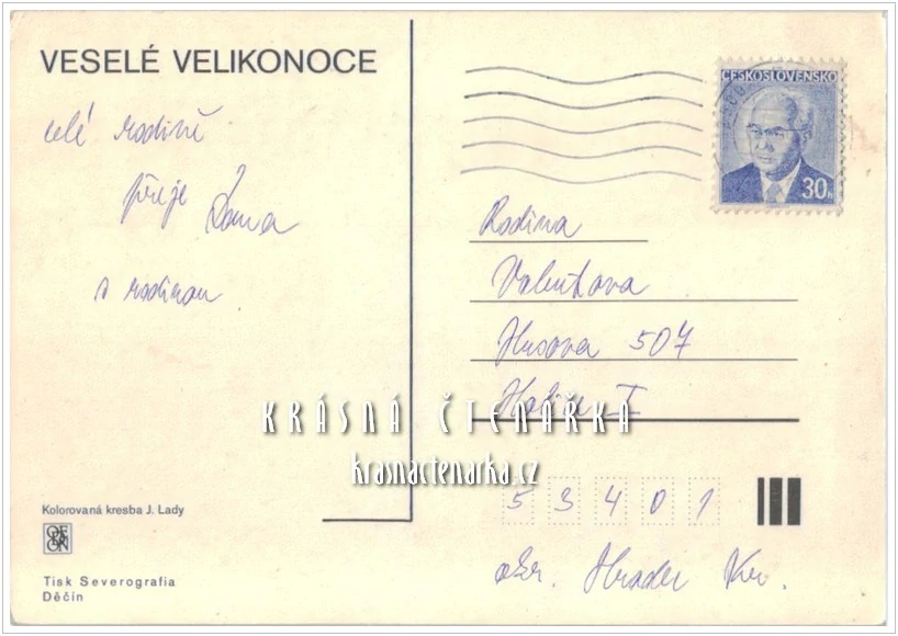 VELIKONOČNÍ pohlednice (il. Josef Lada)