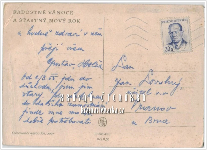 VÁNOČNÍ a NOVOROČNÍ pohlednice (il. Josef Lada)