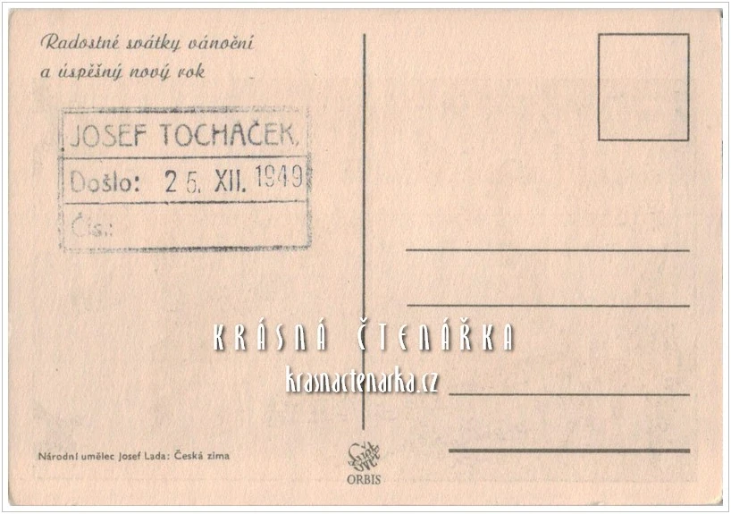 VÁNOČNÍ a NOVOROČNÍ pohlednice (il. Josef Lada)