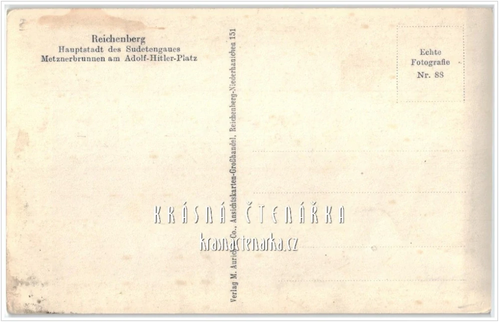 LIBEREC, Radnice, náměstí a Metznerova kašna