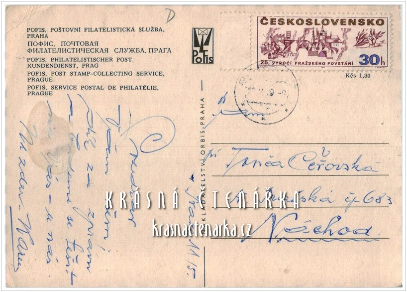 POŠTOVNÍ ZNÁMKY na pohlednicích