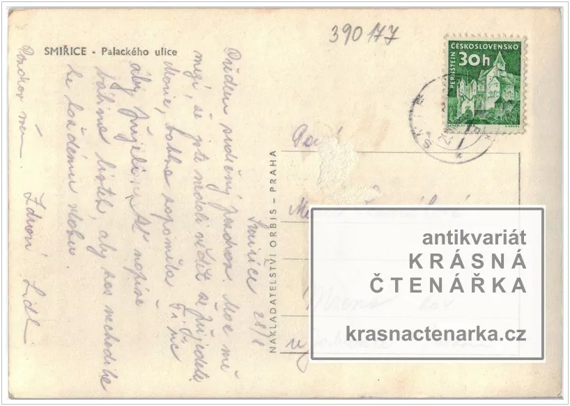 SMIŘICE, Palackého ulice i s traktorem
