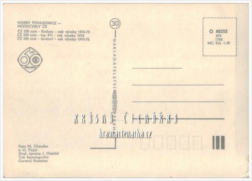 Hobby pohlednice: MOTOCYKLY CZ