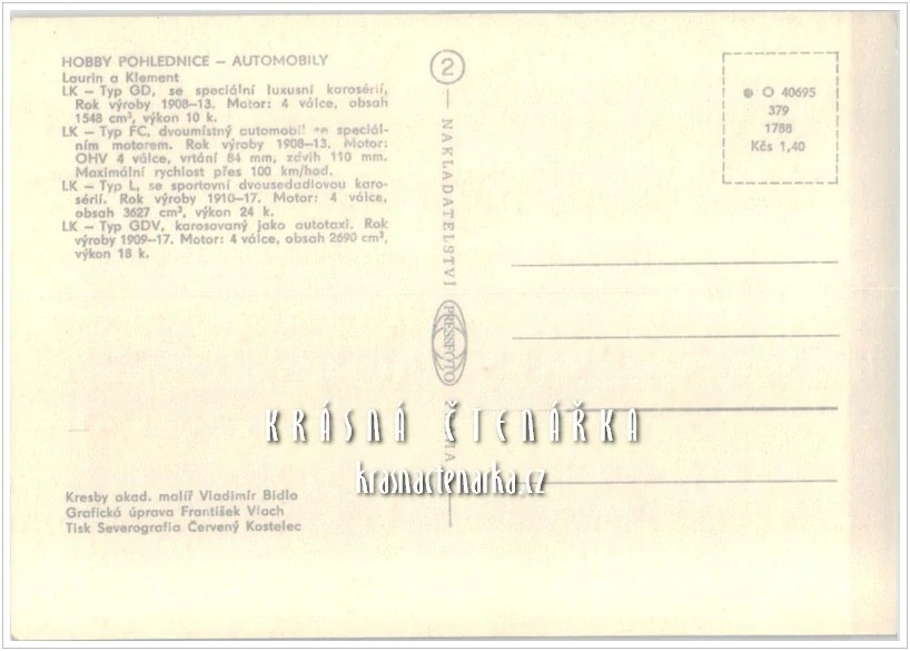 Hobby pohlednice: AUTOMOBILY LAURIN & KLEMENT