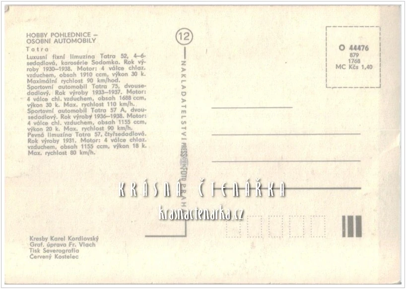 Hobby pohlednice: AUTOMOBILY TATRA