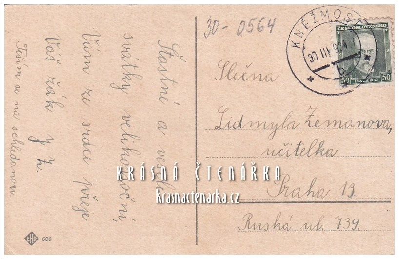 VELIKONOČNÍ pohlednice s fialkama a drůbeží