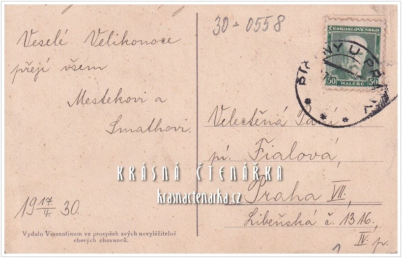 VELIKONOČNÍ pohlednice se slepičkou