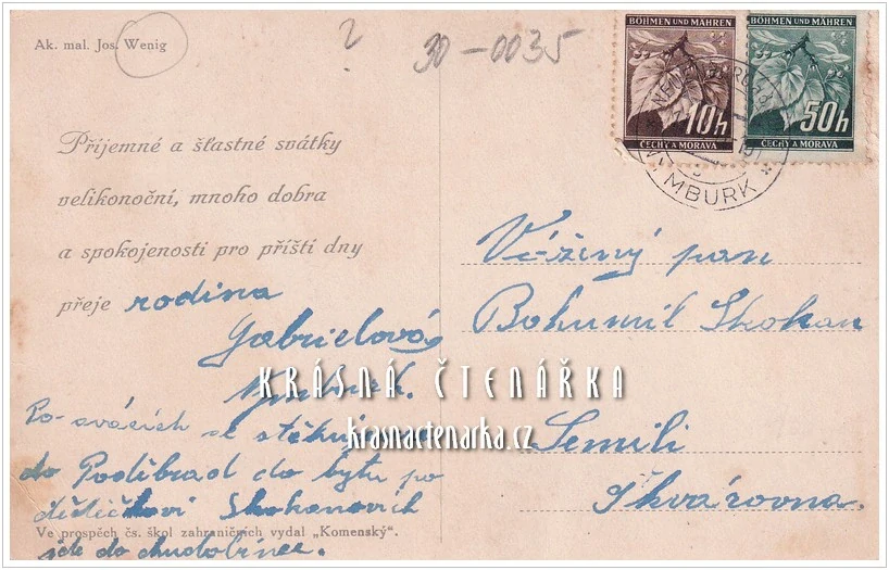 VELIKONOČNÍ pohlednice (il. Wenig Jan)