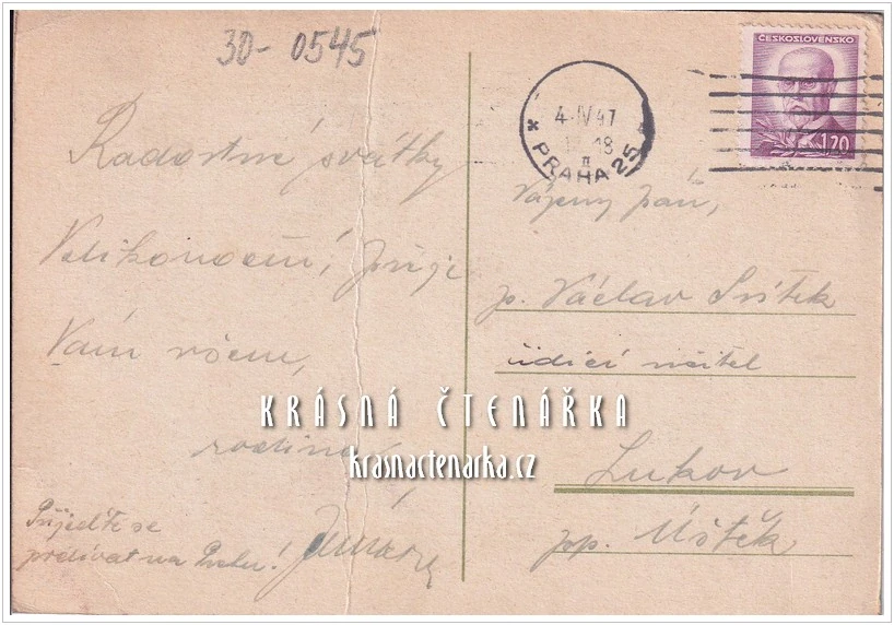 VELIKONOČNÍ pohlednice s dívenkou