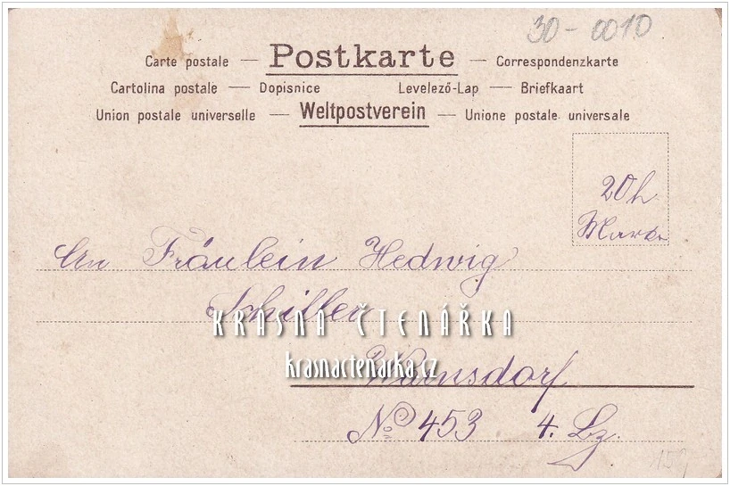 VELIKONOČNÍ pohlednice s červeným vejcem