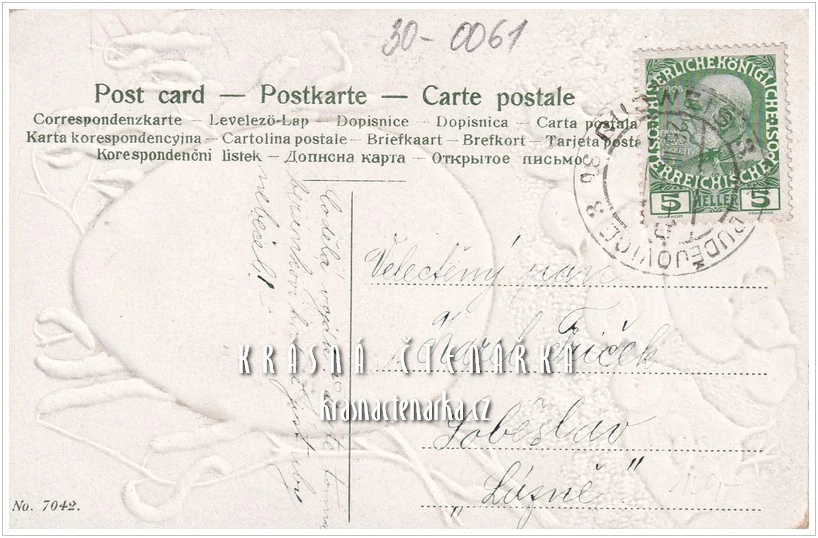 VELIKONOČNÍ pohlednice s vajíčkem