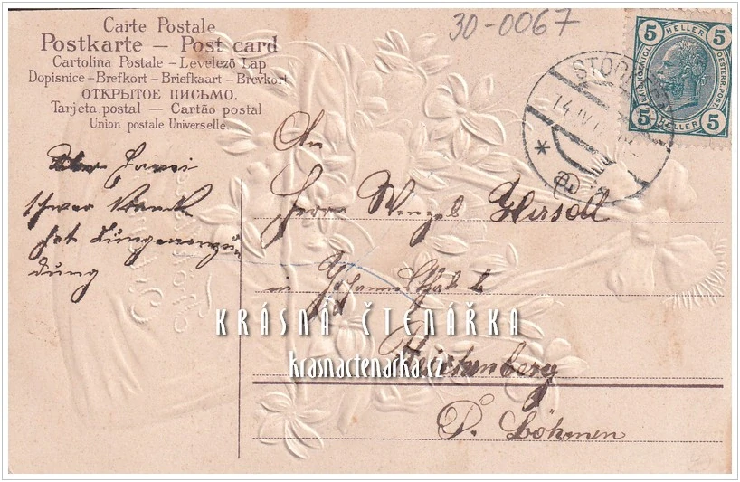 VELIKONOČNÍ pohlednice s fialkami