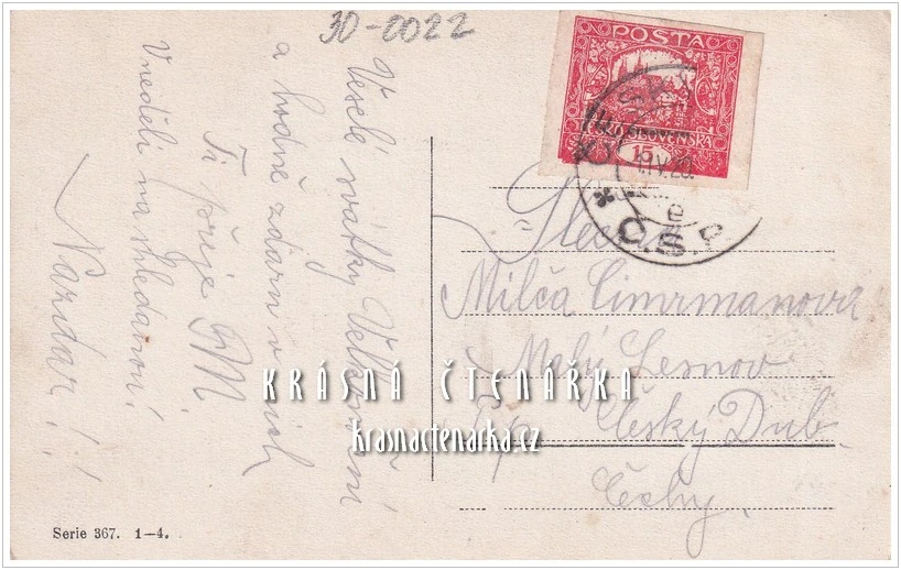 VELIKONOČNÍ pohlednice a dívenka s ovcemi