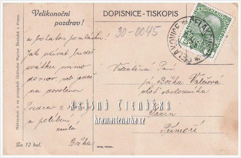 VELIKONOČNÍ pohlednice a děti (Ústřední Matice Školská)