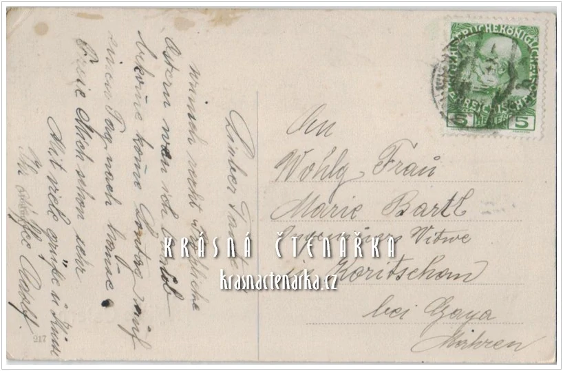 VELIKONOČNÍ pohlednice a dívenka s košíkem