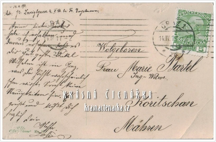 VELIKONOČNÍ pohlednice a dívka se zajíčky