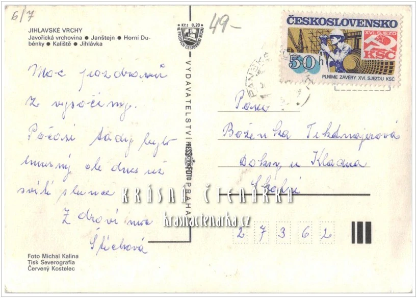 JANŠTEJN - HORNÍ DUBĚNKY - KALIŠTĚ - JIHLÁVKA