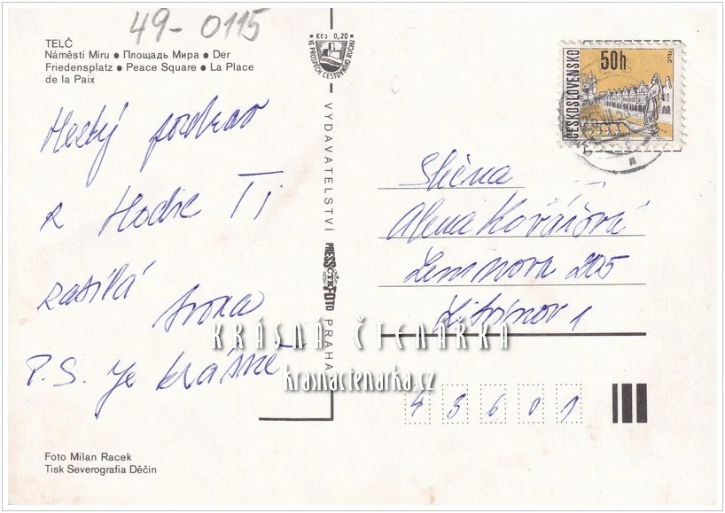 TELČ, Náměstí Zachariáše z Hradce (býv. náměstí Míru)