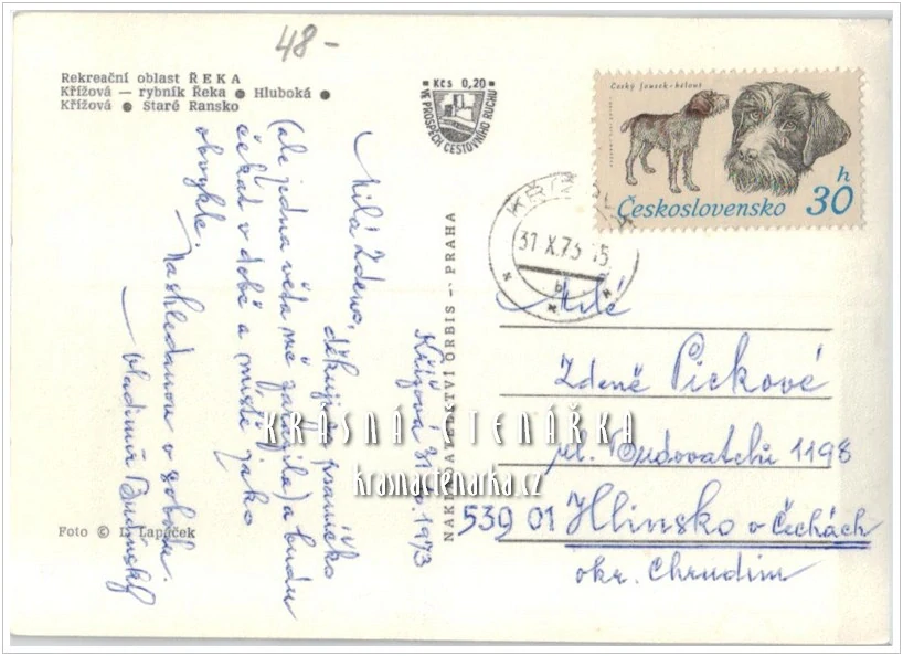 Rybník ŘEKA, rekreační oblast - KŘÍŽOVÁ - HLUBOKÁ - STARÉ RANSKO