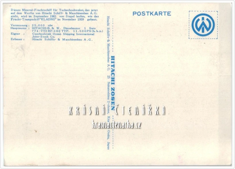 Nákladní LOĎ určená pro Československo / Schüttgutfrachtführer 25.000 tdw für Tschechoslowakei