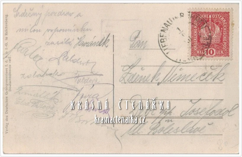 LIBEREC Hanychov a pohled na JEŠTĚD (vydáno 1924)