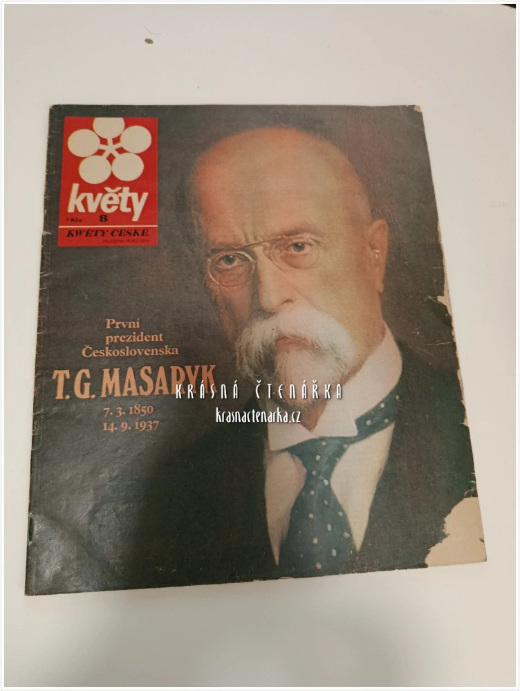 Časopis KVĚTY 1990/8 | Obálka s portétem prezidenta T. G. Masaryka