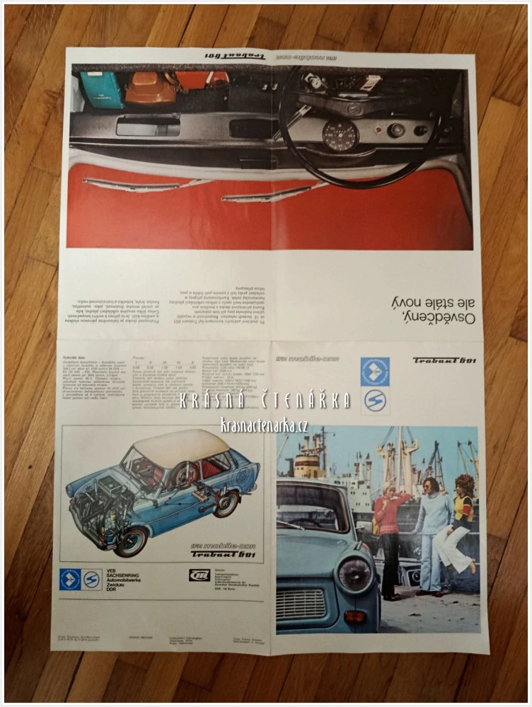 TRABANT 601 | Plakát z katalogu či prospektu Trabant 601 z DDR