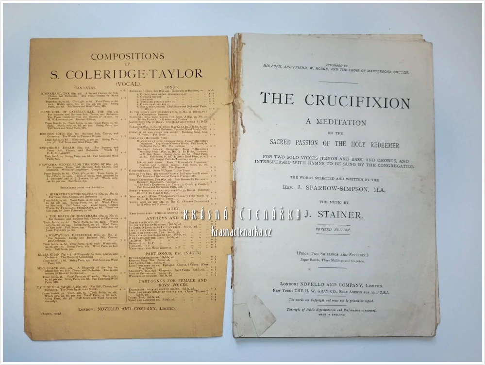 THE CRUCIFIXION | J. Stainer (hudba), Rev. J. Sparrow-Simpson, M.A. (text) | Novello and Company, Limited, London