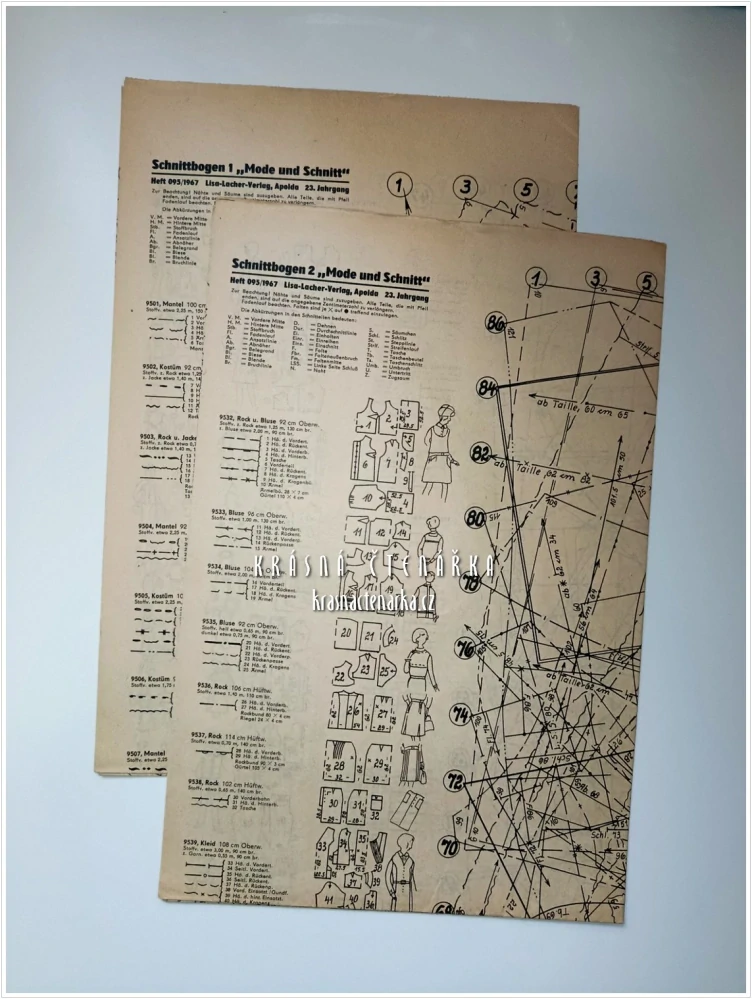 MODE UND SCHNITT Heft 095/1967 | Módní časopis s krejčovskými střihy z NDR
