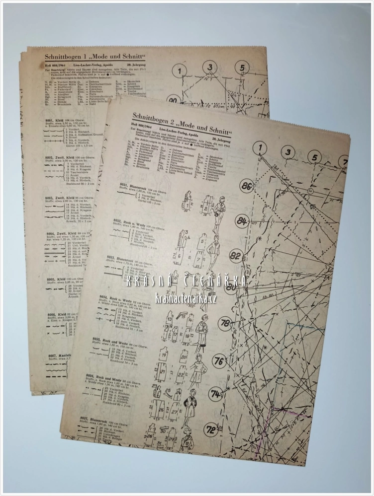 MODE UND SCHNITT Heft 080/1964 | Módní časopis s krejčovskými střihy z NDR
