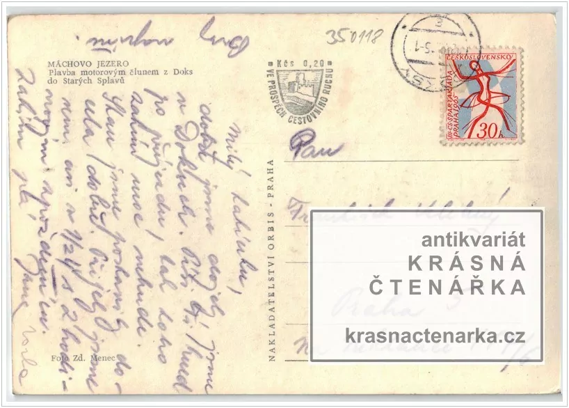 MÁCHOVO JEZERO a motorový člun Máj