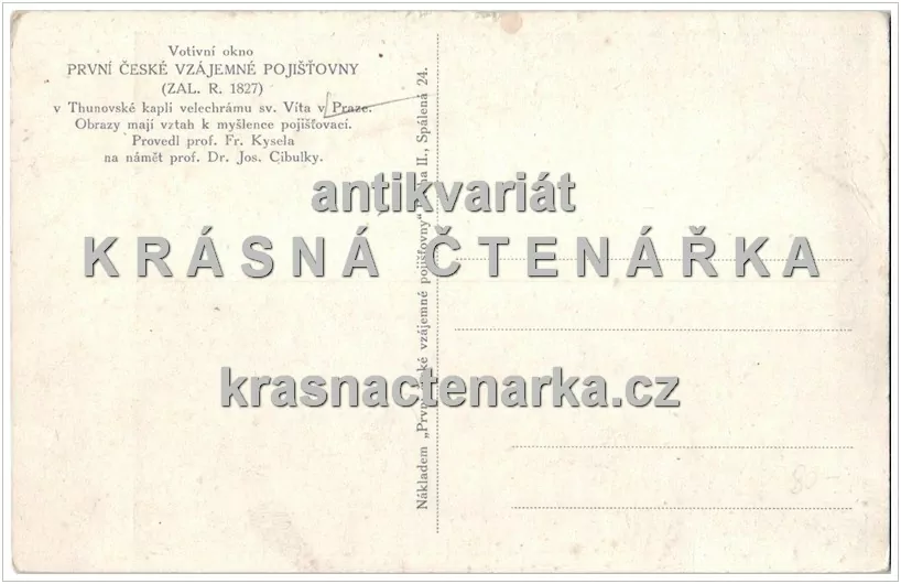 PRAHA, Votivní okno První české vzájemné pojišťovny