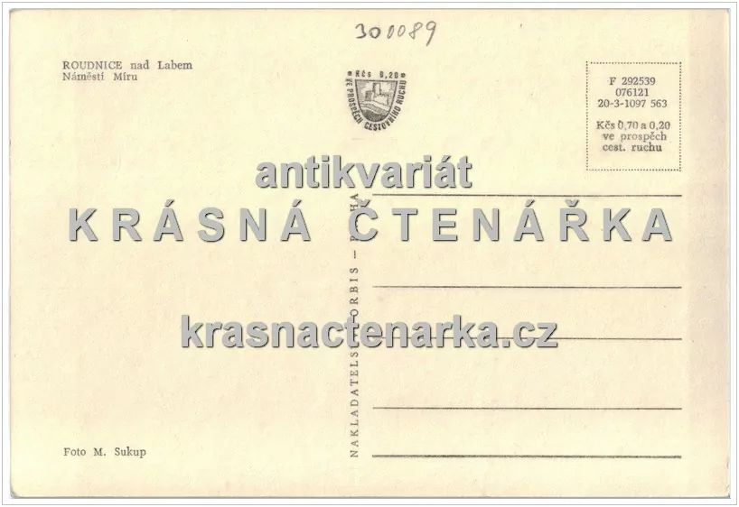 ROUDNICE NAD LABEM, Mírové náměstí, nyní Karlovo .. i s autobusem