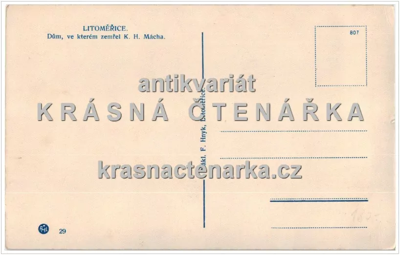 LITOMĚŘICE, Dům, ve kterém zemřel Karel Hynek Mácha